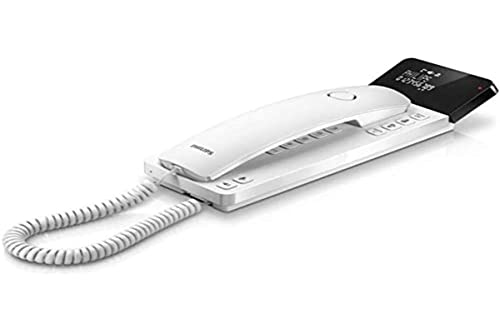 Philips M110W / 23 - Telefondesign Scala (LCD Invested, 25 Favoriten, LED Warnung, 2,75 „ID Anrufe, freihändig, die unabhängig von der aktuellen Agenda, Verwendung Wand oder Tisch) Weiß
