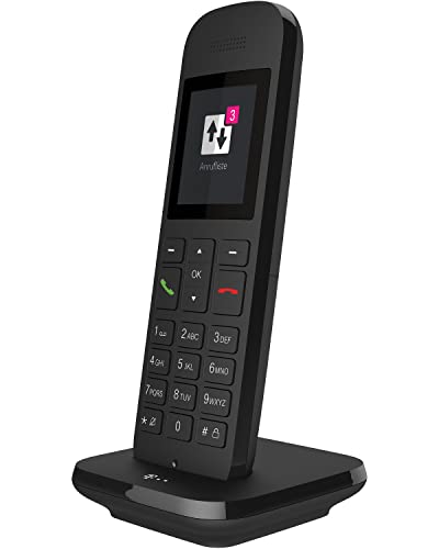 Telekom Speedphone 12 Schwarz Kabelloses Telefon,Eco-Mode,Strahlungsarm BRANDNEU