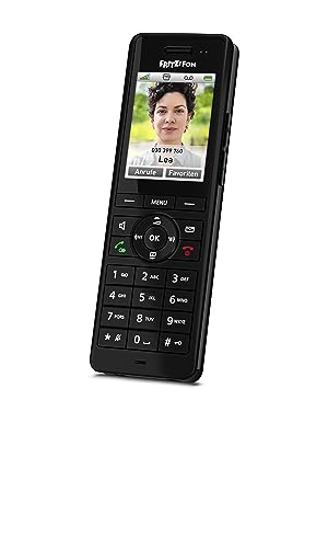 AVM Fritz!Fon X6 Black DECT-Komforttelefon (hochwertiges Farbdisplay, HD-Telefonie, Internet-/Komfortdienste, Steuerung Fritz!Box-Funktionen), schwarz, deutschsprachige Version