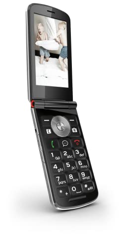 Emporia Touchsmart.2 Big Button 4G Clamshell-Telefon für ältere Menschen mit Touchscreen, Whatsapp/Symbol oder Telegramm – Schwarz/Silber (offizielle UK- und IE-Version)
