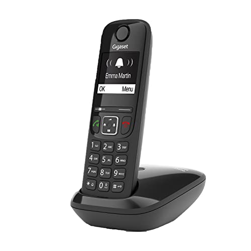 Gigaset AS690 - Schnurloses DECT-Telefon - großes, kontrastreiches Display - brillante Audioqualität - einstellbare Klangprofile - Freisprechfunktion - Anrufschutz, schwarz