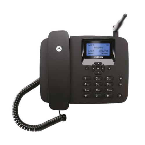 Motorola FW200L 2G Festnetz-Telefon, GSM Quad Band, Batteriereserve, Mikrofon stumm schalten, Freisprechfunktion