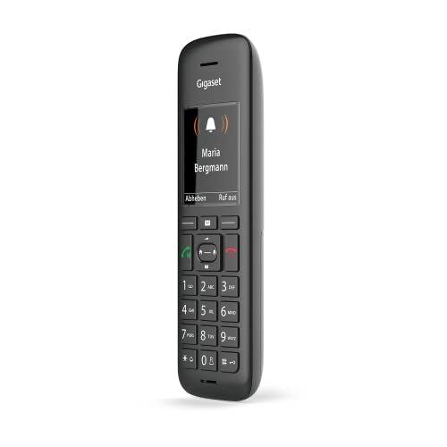 Gigaset C570HX - DECT-Mobilteil mit Ladeschale – hochwertiges Schnurloses Telefon für Router und DECT-Basis – Fritzbox-kompatibel - leichte Bedienbarkeit - Mobilteil mit Ladeschale, Schwarz