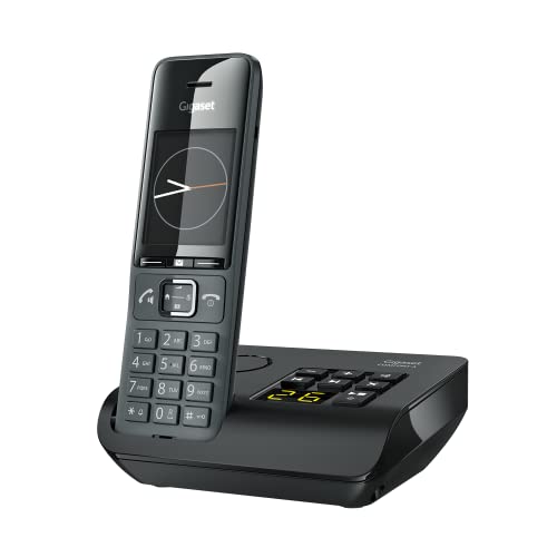 Gigaset COMFORT 520A - Schnurloses DECT-Telefon mit Anrufbeantworter - Elegantes Design - beste Audioqualität mit Freisprechfunktion - Komfort Anrufschutz - Adressbuch mit 200 Kontakten,titan-schwarz