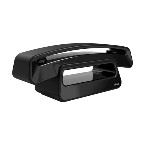 ALCATEL ePure Iconic - Schnurloses Festnetztelefon DECT - Vintage-Design - Großes, hochauflösendes Grafikdisplay - Freisprechfunktion - Anrufblockierungsfunktion - Schwarz