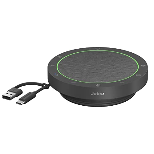 Jabra Speak2 55 Bluetooth-Freisprechlösung, 4 Mikrofone mit Geräuschunterdrückung, 50 mm Breitband-Lautsprecher, Breitband-Audio, kompakt, tragbar - für MS-Teams zertifiziert, Dunkelgrau
