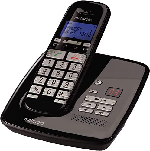 Motorola S3011 - DECT Digitales Schnurlostelefon mit Anrufbeantworter (30 Minuten). Kompatibel mit Hörgeräten. Senioren geeignet. Öko-Modus. Blaues Display