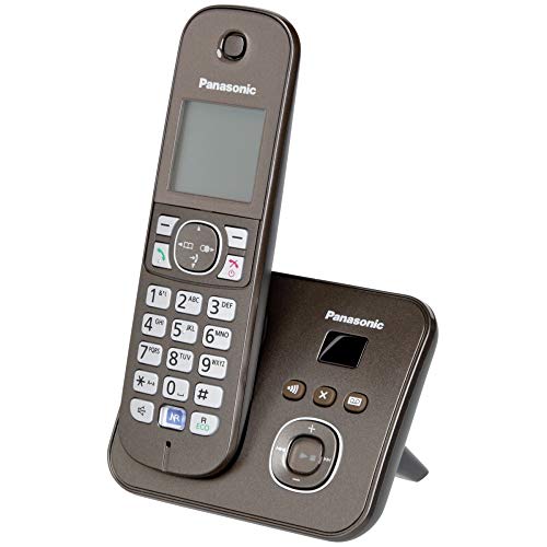 Panasonic KX-TG6821GA DECT Schnurlostelefon mit Anrufbeantworter (strahlungsarm, Eco-Modus, GAP Telefon, Festnetz, Anrufsperre) mocca-braun