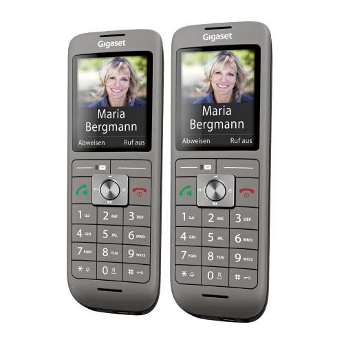 Gigaset CL660HX DUO - 2 DECT-Mobilteile mit Ladeschale – hochwertige Schnurlose Telefone für Router und DECT-Basis – Fritzbox-kompatibel – brillante Audioqualität, Anthrazit-metallic