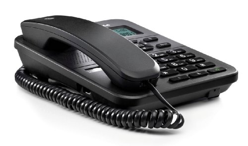 Motorola Voice – CT202 Schnurgebundenes Telefon, 10 Speichertasten, Freisprecheinrichtung, Wartemusik, Anrufer-ID, Wahlwiederholung der letzten Nummer – Schwarz
