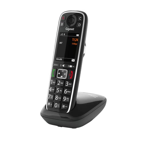 Gigaset E720 - Schnurloses Premium Senioren DECT-Telefon - sprechende Wähltasten - Nummernansage & Namensansage - Direkte Anrufübertragung per Bluetooth 4,2 - Automatische Lautstärkeanpassung, schwarz