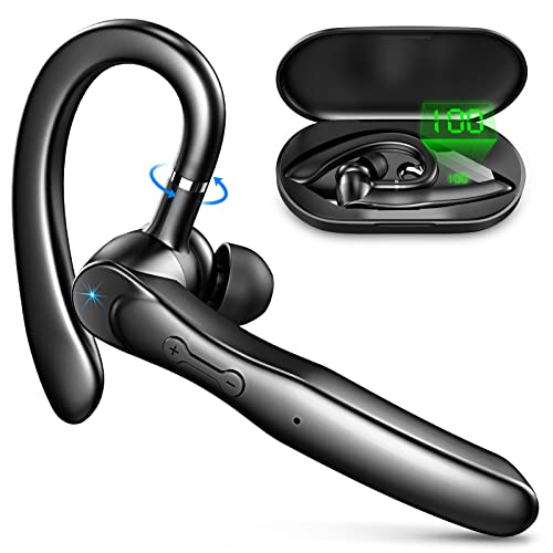 Bluetooth Headset mit Mikrofon, Freisprech Headset Handy 80 Std Spielzeit, in Ear Bluetooth 5.3 Kopfhörer Kabellos mit LED Ladebox Fitness für Autofahren/Büro/Geschäft, Kompatibel mit IOS Android 2023