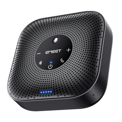 EMEET Konferenzlautsprecher M0 Plus,4 AI Mikrofon Arrays für 360° Raumabdeckung,PC Freisprecheinrichtung für 8-16 Personen,Rauschunterdrückung,Plug & Play, für Teams, VoIP-Kommunikation PC usw.