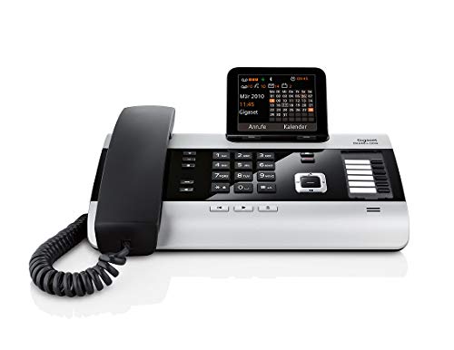 Gigaset DX600A ISDN-/DECT Telefon (mit 3 Anrufbeantwortern - Schnurtelefon mit großem Display) titanium