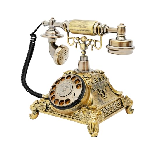 Retro-Festnetztelefon mit Wählscheibe, Cable Retro Telefon Vintage Telefon Dekoratives Heimbürotelefon Antik-Telefon mit Wählscheibe Klassisches Drehscheiben Drehtelefon