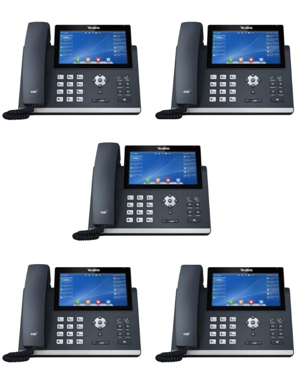 Yealink SIP-T48U IP-Telefon, 17,8 cm (7 Zoll) Farb-Touchscreen-Display, 16 Zeilen, 2 USB-Anschlüsse, Dual-Port-Gigabit-Ethernet, PoE, Netzteil nicht im Lieferumfang enthalten (SIP-T48U)