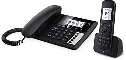 Telekom Sinus PA 207 Plus Tischtelefon und Mobilteil, schwarz